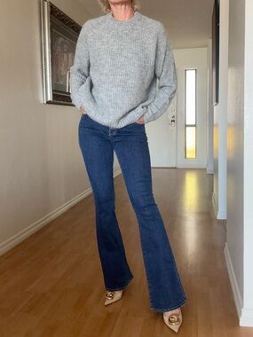 Yellow Label Mohair Knit Crewneck Sweater - Light Gray XS-S NEW $395